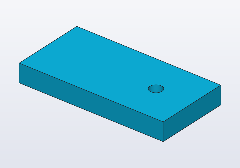 An M3 clearance hole through a plate 5 mm thick