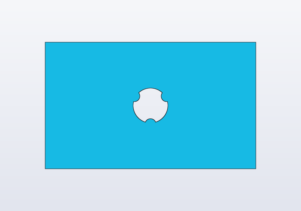 An M3 hole with three ribs, one at the bottom