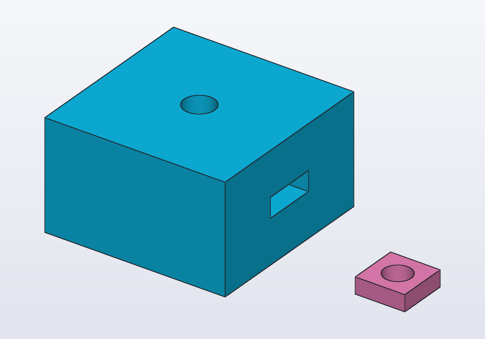A slot for an M3 square nut, open on the side, and the nut