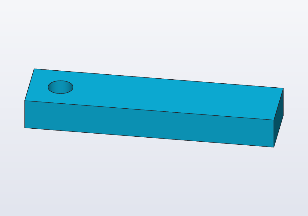 A lever turned 30° about its hole's axis