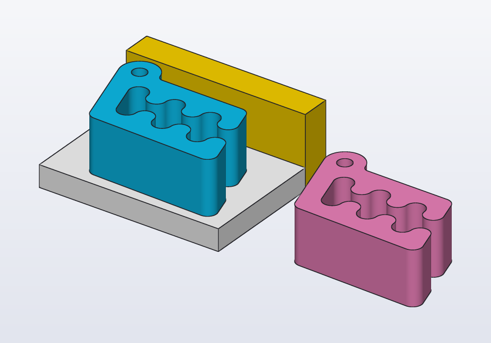 Parts placed with on, nextTo and align