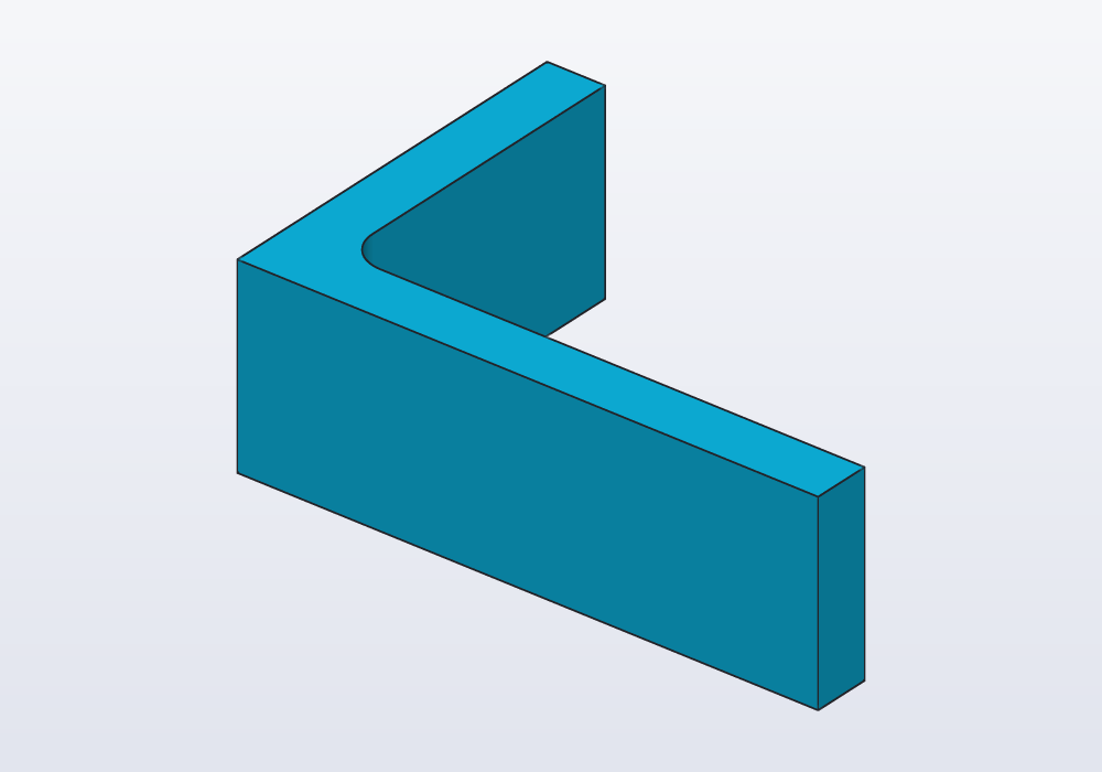 An L bracket extruded from a sketch