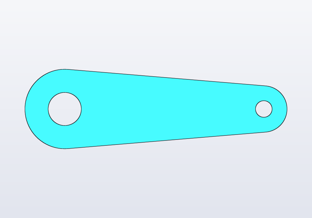 A lever drawn with tangent arcs