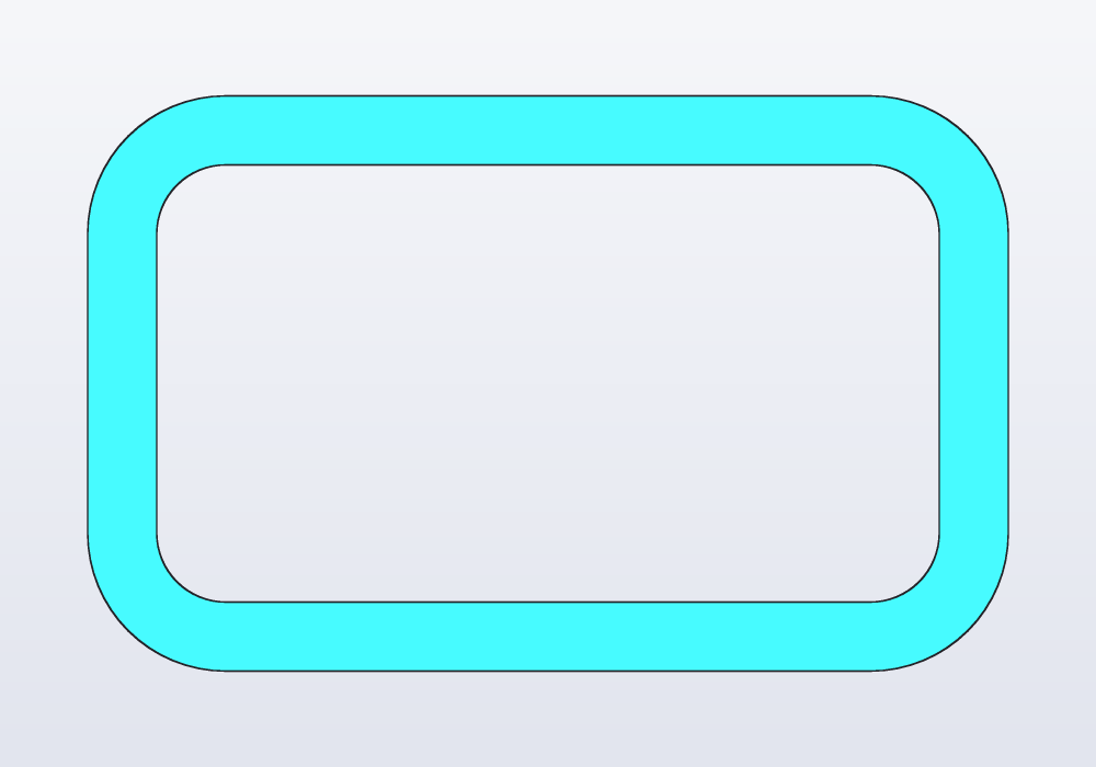 A rounded frame: an outline and its offset 3 mm inside