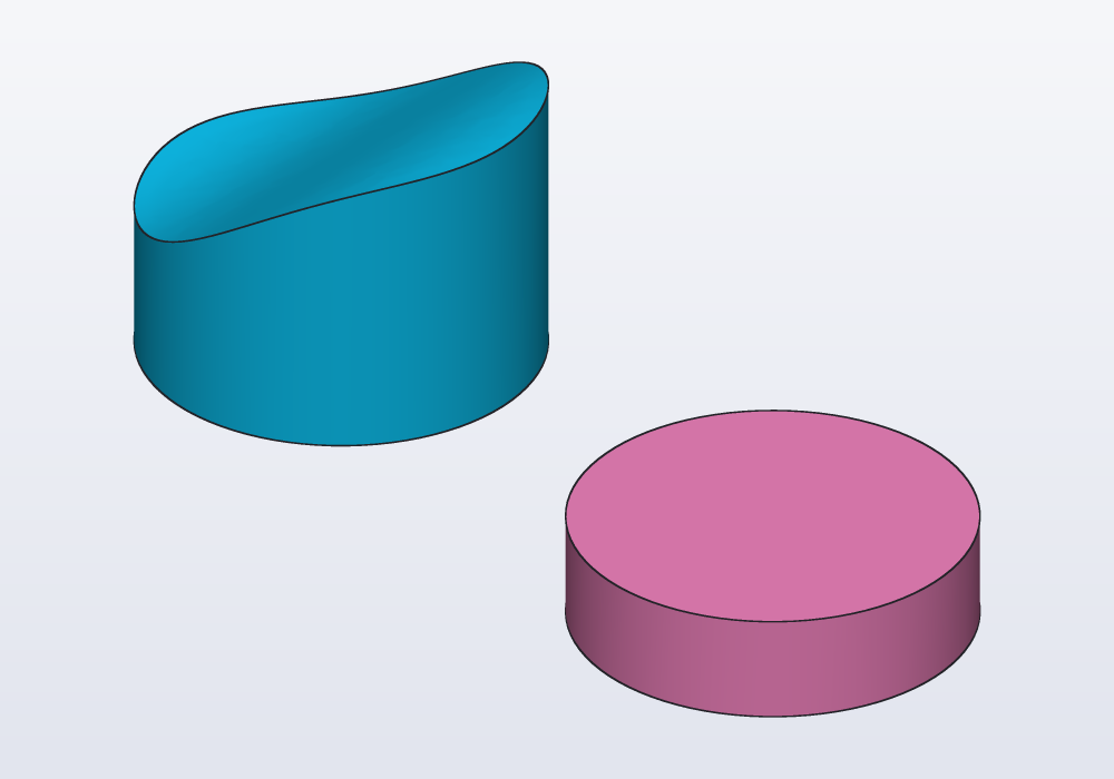 The middle of a tube between a plane and a wavy sheet, and its bottom
