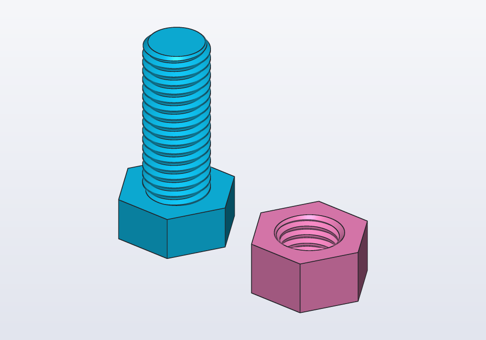 An M12 bolt and nut