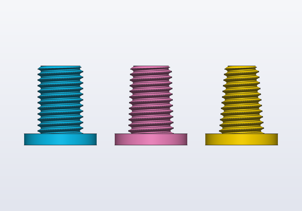Parallel, 1.79° and 5° tapers