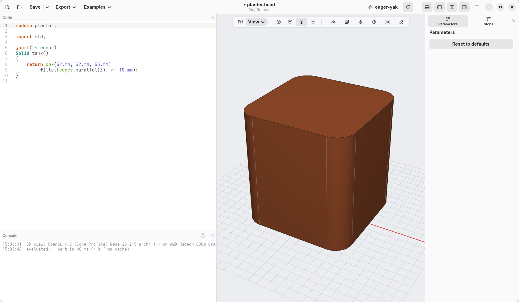 The block with round corners