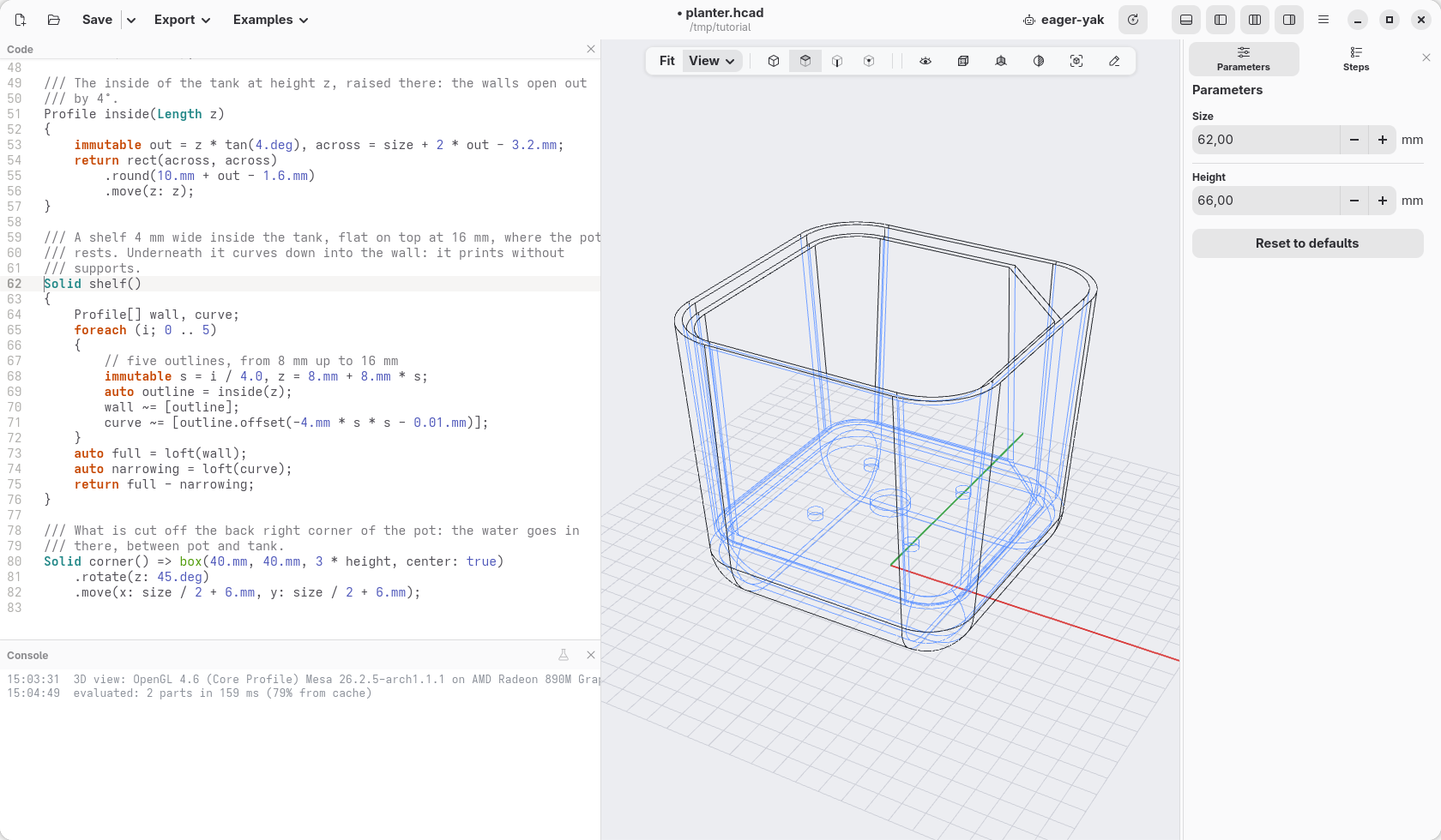 In wireframe