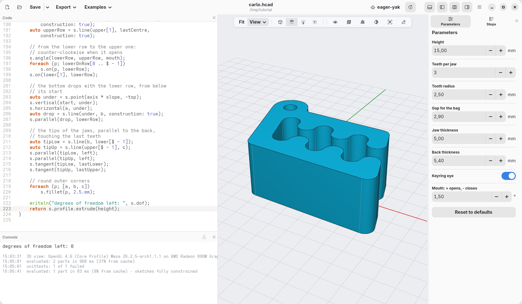 Carlo extruded
